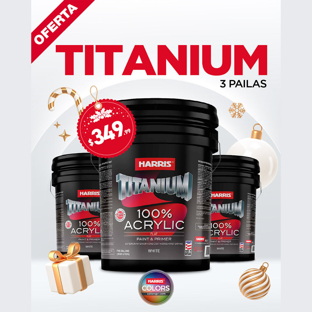 Combo de 3 Pailas de Pintura Harris Titanium por $349.99